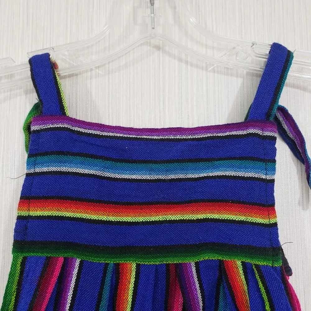 Elsa Ortiz handmade with embroidered front bib‎ wool blend jumper dress